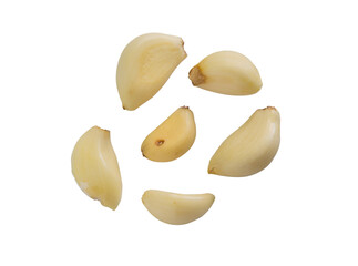 Falling garlics cutout, Png file.