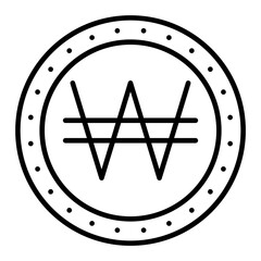 Won Line Icon