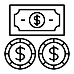 Obraz premium Dollar Currency Line Icon