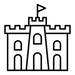 Sand Castle Line Icon