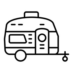 Caravan Line Icon
