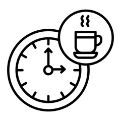Tea Time Line Icon