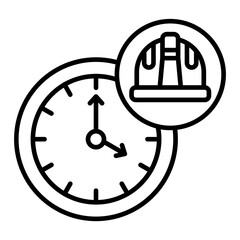 Working Hours Line Icon