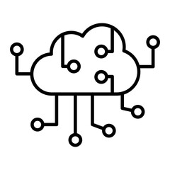 Cloud Computing Line Icon