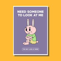 cartoon character poster design with words