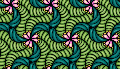 Geometric ethnic pattern seamless flower color. seamless pattern. Design for fabric,curtain,background,carpet,wallpaper,clothing,wrapping,Batik,mandalas,fabric,Vector illustration. pattern style.