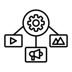 Content Management Line Icon