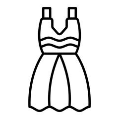 Wedding Dress Line Icon