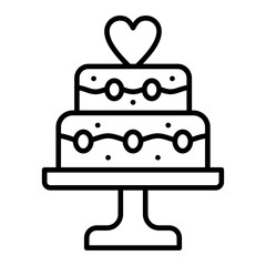 Wedding Cake Line Icon