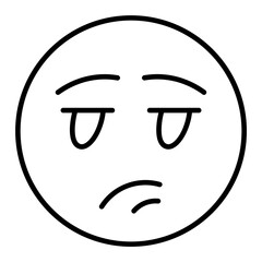 Bored Line Icon