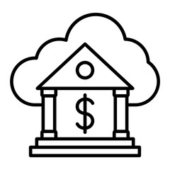 Cloud Banking Line Icon