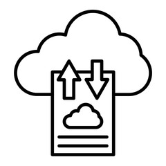 Cloud Uploading Line Icon