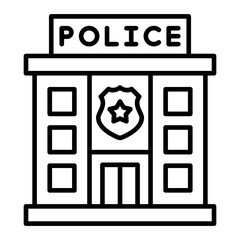 Police Station Line Icon