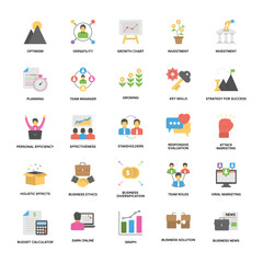 Flat Vector Set of Business Management Theme

