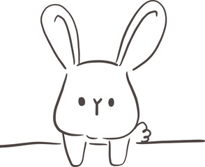 Chinese New Year 2023, the year of the rabbit, red and gold line art characters, simple hand-drawn Asian elements with craft (Chinese translation: Happy Chinese New Year 2023, year of the rabbit).