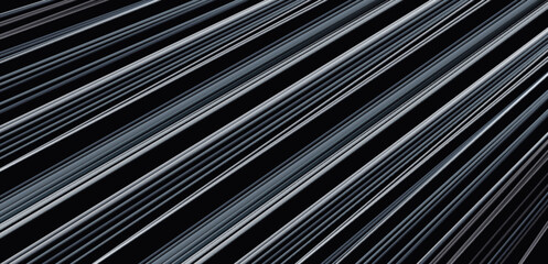 Modern black abstract background with silver and dark grey diagonal lines. 3D stripes texture. Modern gradient pattern. Luxury and elegant concept. Suit for wallpaper, desktop, banner, website, cover