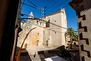 Fototapeta na wymiar parish church, dedicated to San Andres,Santanyi, Mallorca, Balearic Islands, Spain