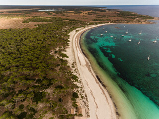 Carbó  beach,Ses Salines, , protected natural area, Mallorca, Balearic Islands, Spain, Europe