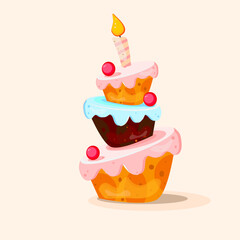 birthday cake with candle