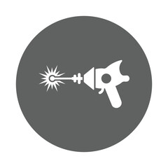 Beam, gun, laser, weapon icon. Gray vector graphics.