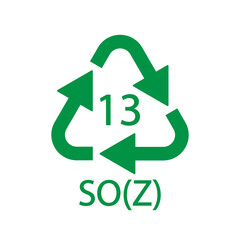 Battery recycling symbol 13 SO(Z). Vector illustration