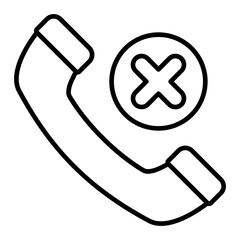 Obraz premium Rejected Call Line Icon