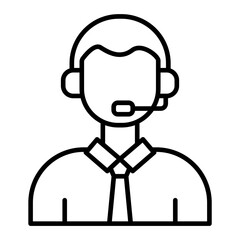 Call Center Agent Line Icon