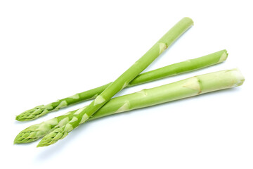 Green organic natural Asparagus isolated on white background
