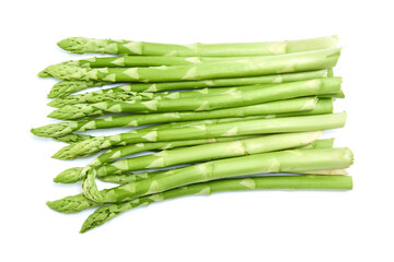 Green organic natural Asparagus isolated on white background