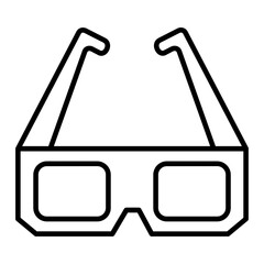 3d Glasses Line Icon