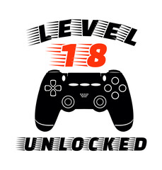 Level 18 Unlocked  18th birthday design