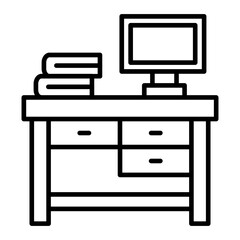 Desk Line Icon