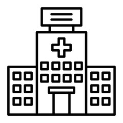 Hospital Building Line Icon