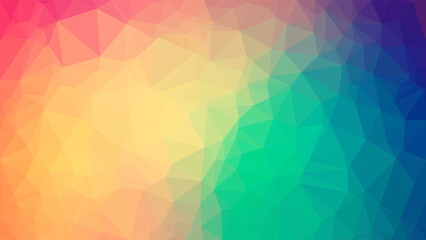 Multicolor polygonal illustration, which consists of triangles. Geometric background in Origami style with a gradient. Triangular design for your business. Rainbow, spectrum image.