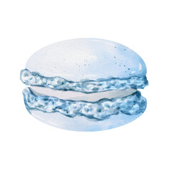 Watercolor macaroons isolated on white background. Hand drawn watercolor illustration