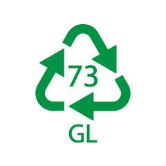 Bottle Glass recycling code 73 GL. Vector illustration