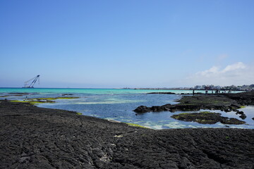 rock beach and island