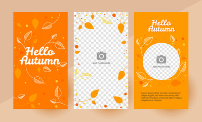 Social media hello autumn template design layout © Tonika