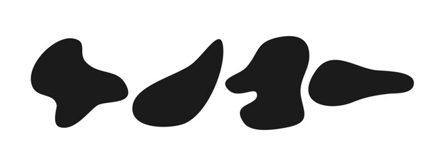 Black liquid blob shapes