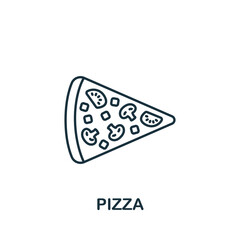 Pizza icon. Monochrome simple line Fastfood icon for templates, web design and infographics