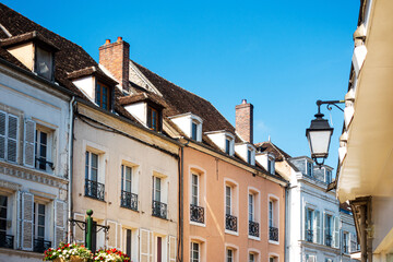 Street view of old village Provins in France