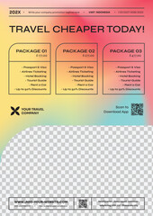 Gradient Mesh Style for Summer Vacation Vibes Flyer Templates in A4 Size and Creative Color