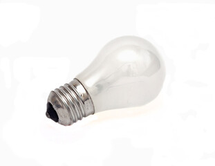 matte electric light bulb isolated on white.