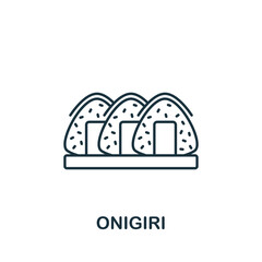 Onigiri icon. Monochrome simple line Fastfood icon for templates, web design and infographics