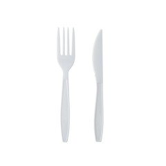 Plastic cutlery cutout, Png file.