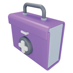 Doctor bag 3D rendering isometric icon.