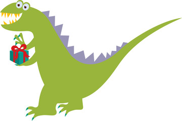 プレゼントを持った恐竜
