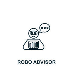 Robo Advisor icon. Monochrome simple Fintech Industry icon for templates, web design and infographics