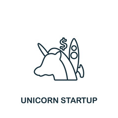 Unicorn Startup icon. Monochrome simple Fintech Industry icon for templates, web design and infographics