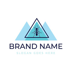 Minimal Logo Design with Ant and Mountain